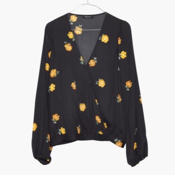 [NWT] Madewell Marigold Crepe de Chine Wrap Top - Picture 6 of 6